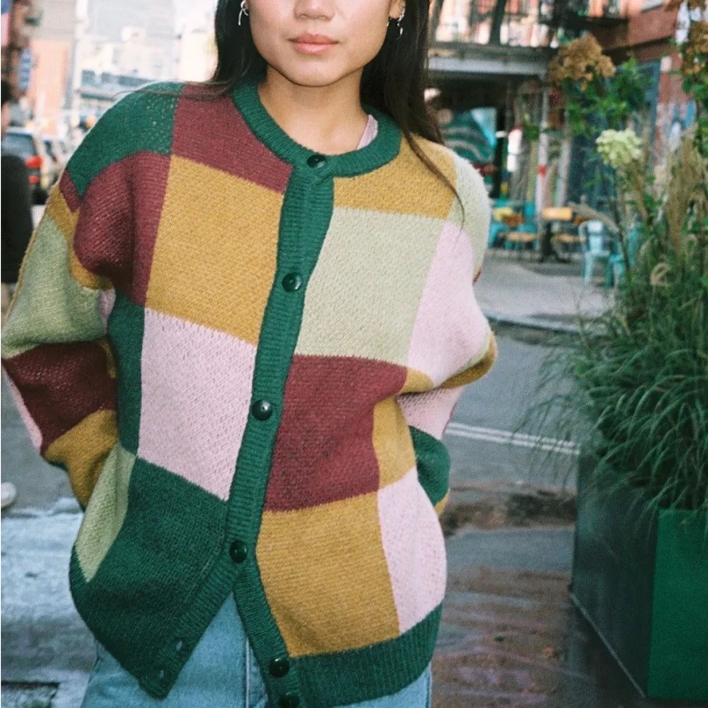 Lisa Says Gah Lauda Cardigan in autumn Check XS/S $288